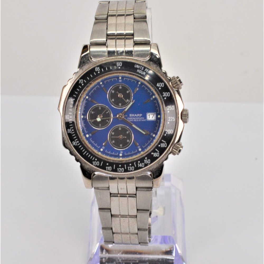 Sharp Stainless Steel Chronograph Men's Watch